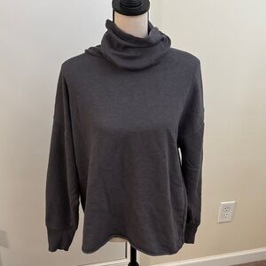 Aerie Oversized Dark Gray Cowl Neck Sweatshirt size XS